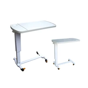 MN OVT001 ABS Adjustable Four Rubber Castors Bedside Over Bed Table Hospital Dining Table