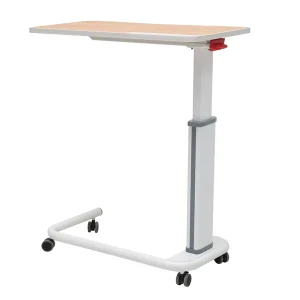 MN OVT002 Movable Hospital Over Bed Table Adjustable Patient Dining Desk with Wheels