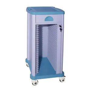 MN PRT003 Hospital Furniture Medical Patient Record Trolley with ABS Countertop Single Row With 25