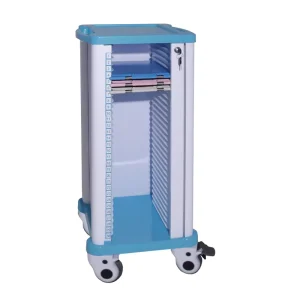 MN PRT005 Hospital Furniture Medical Patient Record Trolley with ABS Countertop Single Row with 30