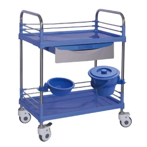 MN SPT003 Hospital Use Medical Steel plastic Trolley with Heightened Fence and One piece Molded Board