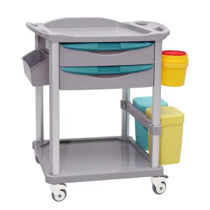 MN TC004 Hospital Furniture Medical Treatment Trolley with Free divided Drawer and Color coded Trash Cans