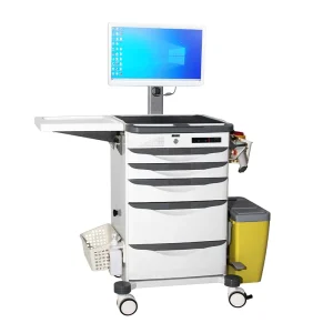 MN WT003 Wireless Nursing Trolley Medical Computer Trolley ABS Mobile Cart Workstation Trolley