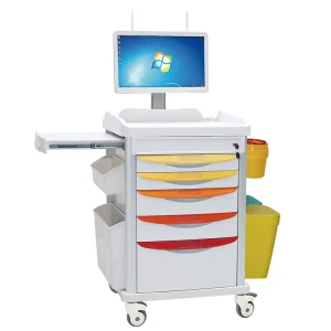 MN WT006 Hospital Use Wireless Trolley Medical Nursing Design with Oxygen Cylinder Bracket Cold Steel Spray Material