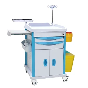 MN-WT007 Wireless Hospital Trolley Medical Nursing Design with Oxygen Cylinder and Cold Steel Spray Material