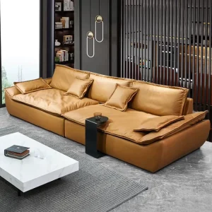 MOONTOP New Customization Sailing Sofa Italian Frosted Modern Sofa Leather Wide Sitting Deep Latex Sofas and Couch