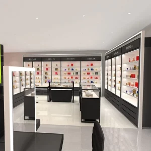 M&S Direct Sale Custom Cosmetics Shop Design Mall Furniture LED Lighting Beauty Shop Store Furniture Supplier