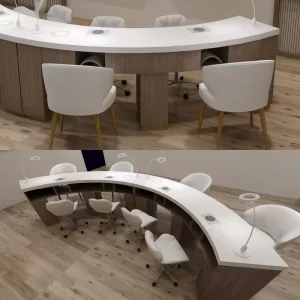M&S Luxury Beauty Double Professional Nail Tech Salon Furniture Modern Manicure Nail Tables and Chair Set