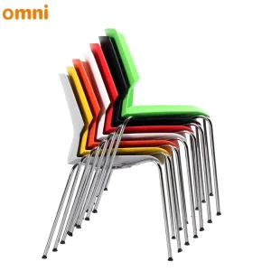 MS02 A Modern Armless Dining Chairs with Extendable PP Seat and Metal Legs for Conference Rooms