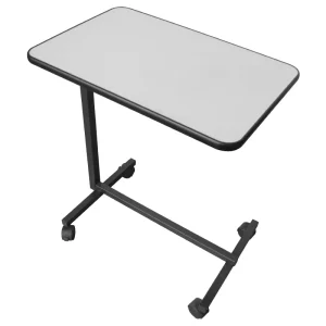 MT MEDICAL Hospital Furniture Movable Wooden Height Adjustment Patient Dinning OverBed Table for Medical Ward
