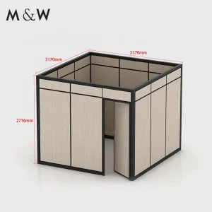 M&W Factory Manufacturer Panel Aluminum Frame Glass Modular Office Full High Partition Wall
