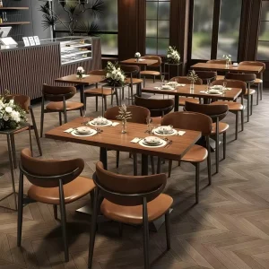MYUZ Restaurant Chairs Set of 4 Modern Foldable Wooden Dining Chairs with Rattan Back and Upholstered Seat for Cafe Bistro