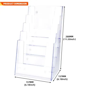 Magazine Table Plastic Brochure Holder Clear Literature Display Desktop Wall Mounted High Capacity Brochure Stand