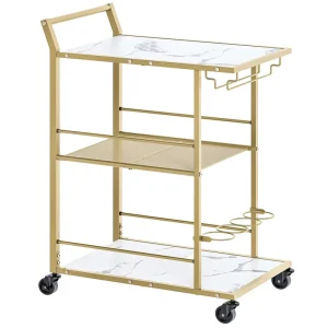 Makeup Salon Cart 3 Tiers Pedicure Spa Nail Shop Trolley Gold Beauty Trolley With Lockable Wheels