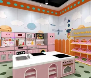 Mall City Unique Cooking Market Pretend Furniture Soft Play Naughty Castle Set Sponge Commercial Kids Playground Indoor