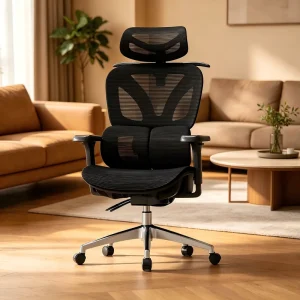 Manager Ergonomic High Back Mesh Office Chair Adjustable Seat Sliding Lumbar Armrest Gas Lift Healthy Nylon Sedie Ufficio