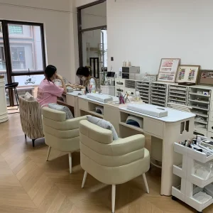 Manicure Table Vacuum Cleaner Rock Panel PU Material Corrosion Resistant Design for Nail Salons New