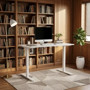 Manual Adjustable Iron Wooden Writing Desk Durable Modern Minimalist Ergonomic Freestanding Office Furniture Home Office