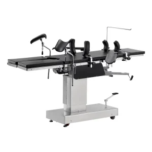 Manual Hydraulic Tiltable Operating Table 4 Silent Medical Castors Black CE ISO Certified Hospital Use