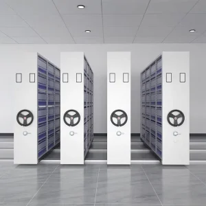 Manual Library Archive Shelving Dense Cabinet Mobile File Compactor