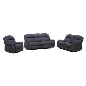 Manual Recliner 3+2+1 Sofa Set With Console and Cupholders