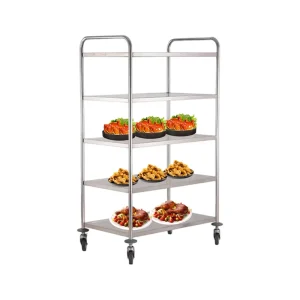 Manufacturer 5 Tier Service Cart Commercial Stainless Steel Hotel Food Kitchen Service Trolley for Catering Dinner