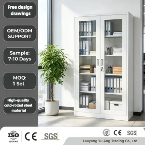 Manufacturer Detachable Steel Filing Cabinet Glass Door Metal Office Storage Cabinet With Lock For School Companies