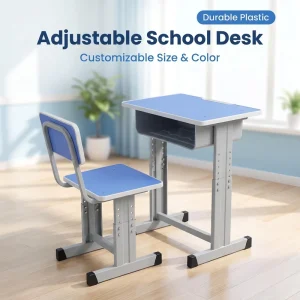 Manufacturer Direct Sales Classroom Single Student Desk and Chair Set Customized Color Adjustable Student Desk and Chair Set