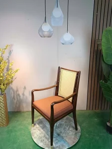 Manufacturer Direct Sales PU Leather Dining Chairs Industrial Design Wood Legs for Hotel Apartment Use