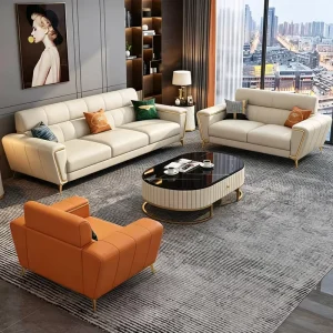 Manufacturer Italian New Design Luxury Square Upholstered Sectional Sofa Set for Villa Living Room Furniture