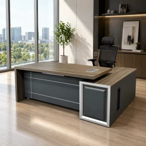 Manufacturer L Shaped Extendable Executive Desk E1 Certified Wood Ventilated Storage Cabinet Modern Office Furniture