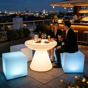 Manufacturer Modern Outdoor Bar Furniture with Luminous Changing Colors