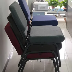 Manufacturer Padded Stackable Metal Theater Chair Conference Stackable Interlocking Church Chairs for Auditorium