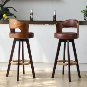 Manufacturer Supplier China Dining Kitchen Cafe Chairs Modern Solid Wood Industrial Bar Stool Chair Backrest for Restaurant