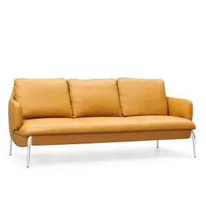 Manufacturers 3 Seater Modern Italian Luxury Leather Executive Sofa Office Reception Public Seating
