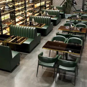 Marble Coffee Shop Restaurant Bench Sofa Booth Seating Furniture Set Chair and Table for Restaurant Cafe
