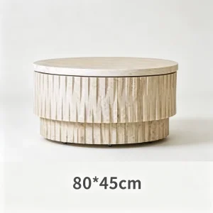 Marble Table Stylish Tropical Design Custom Outdoor Stone Hawaiian Style Luxurious Round Stone Marble Coffee Table