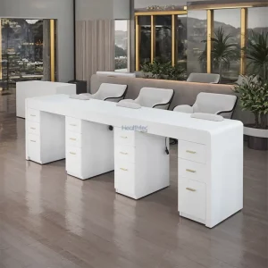 Marble Top Acetone Proof Nails Sable Salon Manicure Furniture Single and Double Manicure Table