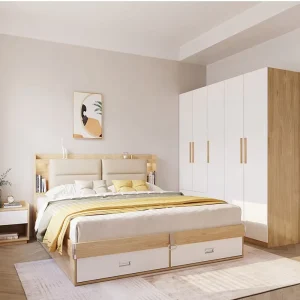 Mdf Wooden Storage Room Full Home Hotel Modern Boy Girl Queen Furniture Bed Bedroom Sets Luxury King Size