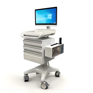 Meden M6 Nursing Workstation Cart Height Adjustable Mobile Medical Trolley Large Storage Shelf 3 Year Warranty Hospital Ward