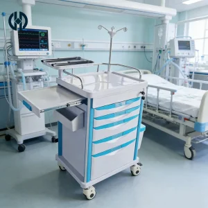 Medical ABS Trolley Cart with Separable Drawer Dividers Emergency Trolley for Hospital Nursing
