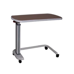 Medical Adjustable Dining Table Hospital Folding Moveable Overbed Table With Wheels for Patient Bedside Use