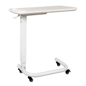 Medical Aluminum Frame Adjustable Hospital Overbed Table Adjustable Tray Deskcare Home Bedside Table with HDPE Table Top