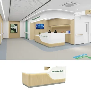 Medical Clinic Furniture Patient Service Counter Nursing Station Hospital Wood L Shape Modern Design School Use Environmental