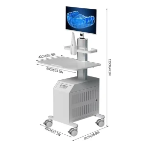 Medical Computer Cart Monitor Mount Oral Scanner Holder Dental Trolley for Hospitals Beauty Salons Aluminum ABS Plastic 4 Silent