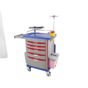 Medical Emergency Hospital Furniture Trolley Cart with Five Drawers Class II