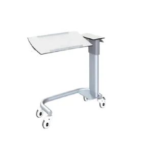 Medical Equipment Hospital Furniture Overbed Table White 20kg Capacity for Medical Bed Side Use