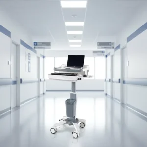 Medical Equipment Mobile Computer Cart Nurses Height Adjustable Medical Trolley Emergency Trolley Hospital Trolley