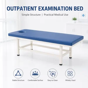 Medical Examination Bed Massage Table with Steel Frame Leather Surface 4cm Foam for Clinics