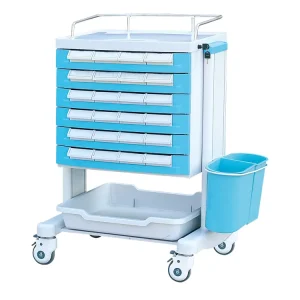 Medical Furniture Emergency Medicine Trolley ABS Medication Drug Dispensing Cart for Clinics and Hospitals